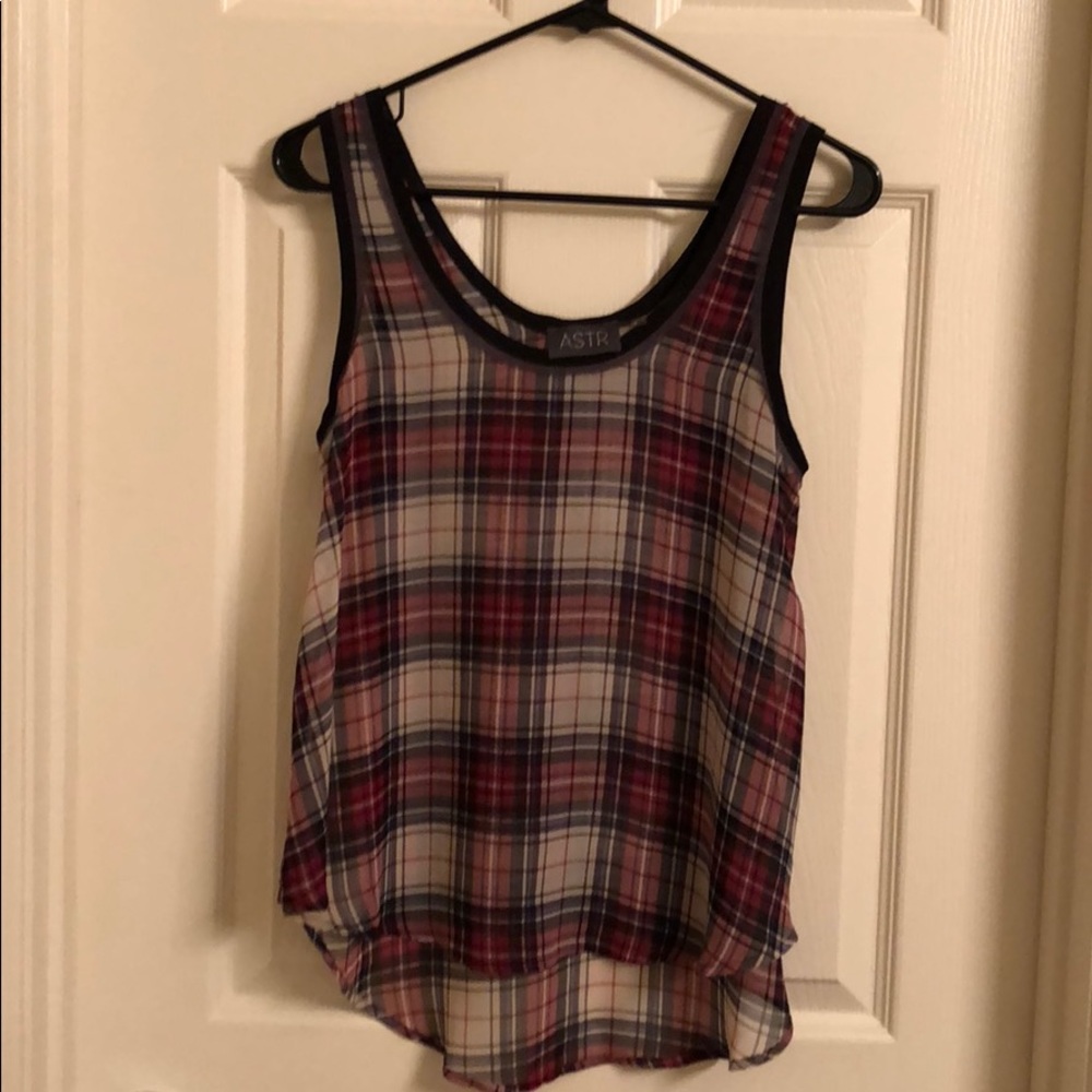 Plaid sheer tank